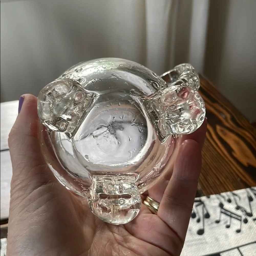 Vintage Clear Riverside Glass Co EAPG Grasshopper Pitcher Detailing Footed Base